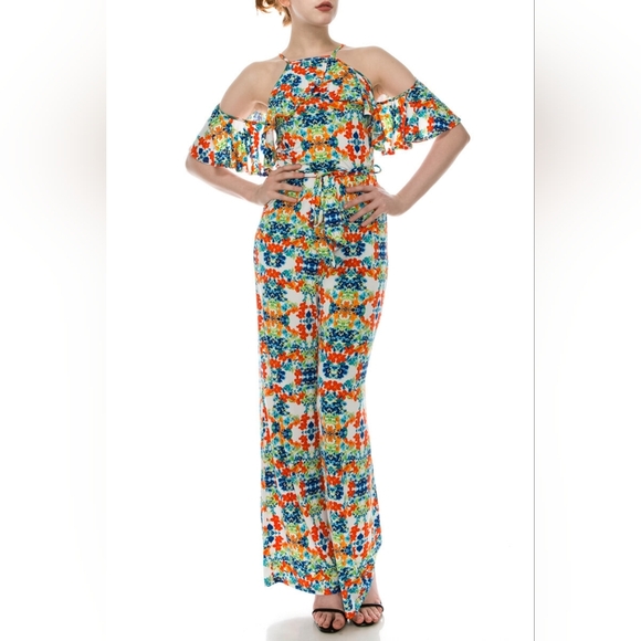 Janette Fashion Floral Off-Shoulder Jumpsuit - Picture 1 of 14